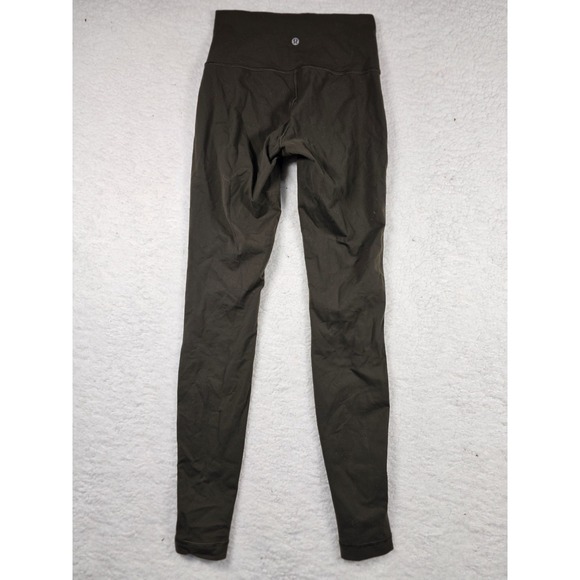 Lululemon Mesh Moto Leggings Womens Size 6 Olive Green High Rise Yoga Pants - Picture 8 of 8